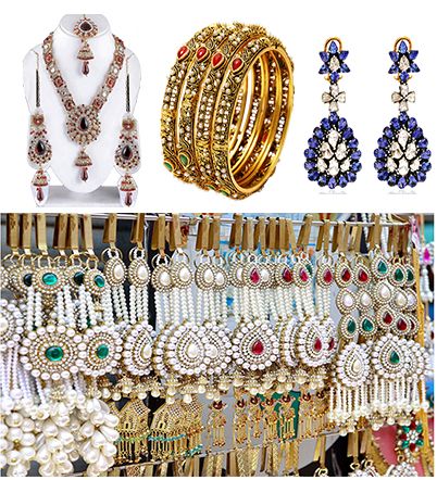 Necklaces, bangles and earrings